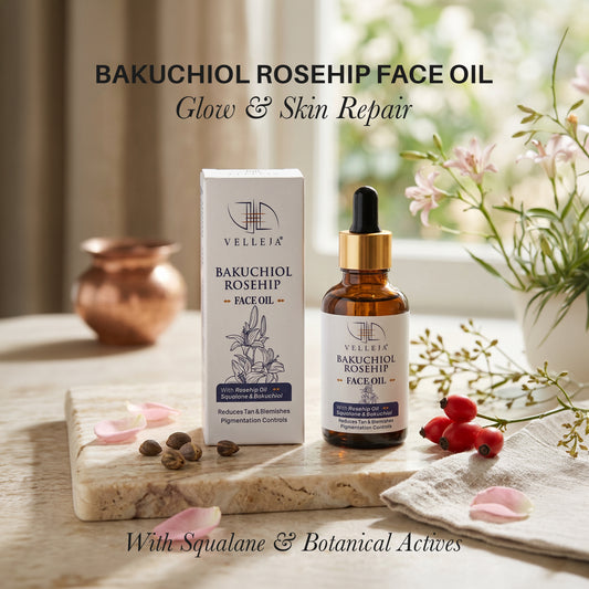 Bakuchiol Rosehip Face Oil with Squalane | Ayurvedic Face Serum for Pigmentation, Tan Removal & Blemishes