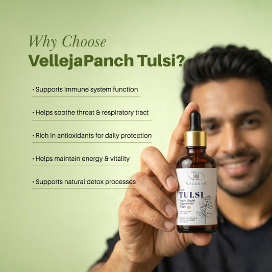Panch Tulsi Drops 50 ml |Ayurvedic Immunity Booster of High Eugenol 5-in-1 Tulsi Oil Extract | Cough, Cold & Mild Fever Relief