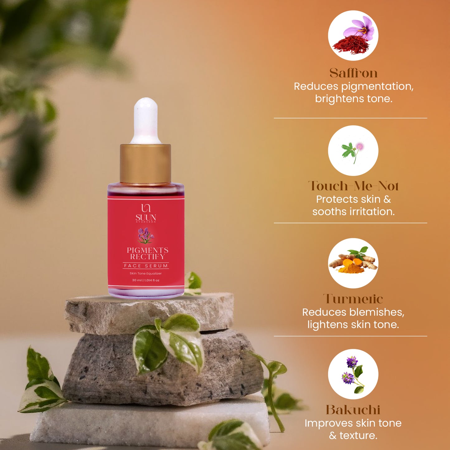 Bakuchiol Rosehip Face Oil with Squalane | Ayurvedic Face Serum for Pigmentation, Tan Removal & Blemishes