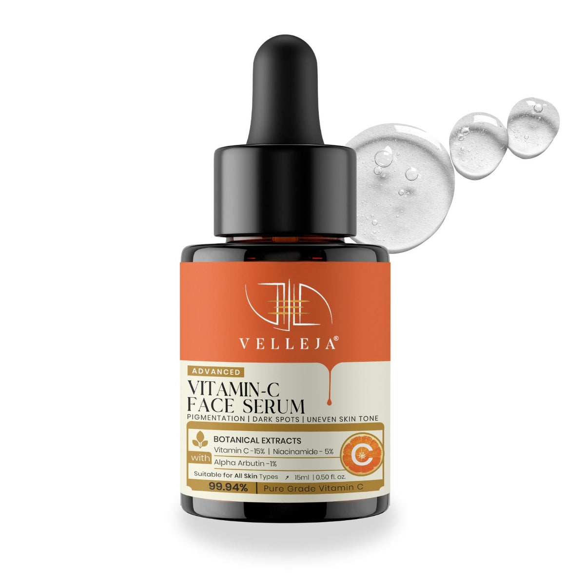 15% Vitamin C Brightening Serum | Advanced Dark Spot & Pigmentation Corrector - Velleja