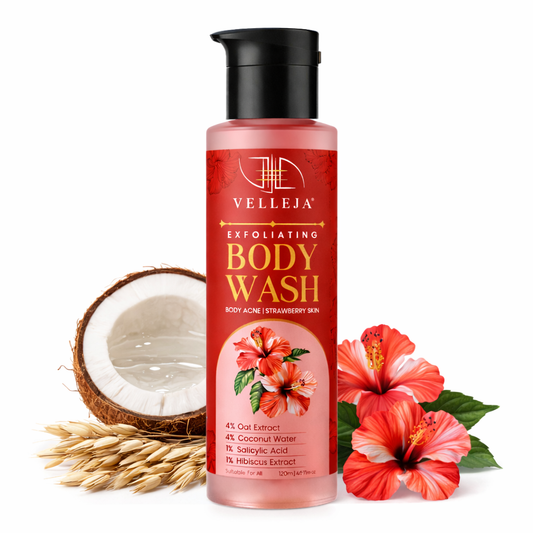 Exfoliating Body Wash with Salicylic Acid for Body Acne & Rough Bumpy Skin | Reduce Strawberry Legs
