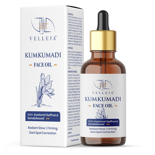 Kumkumadi Face Oil with Kashmiri Saffron & Sandalwood | Ayurvedic Anti Aging Face Serum for Brightening, Dark Spots & Pigmentation