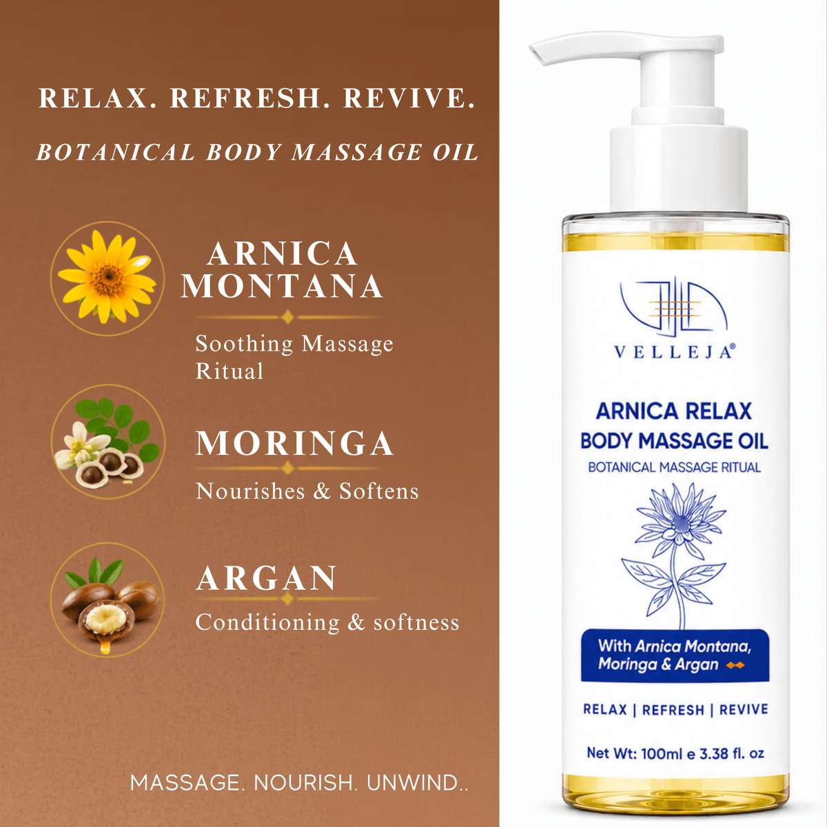 Arnica Body Massage Oil - Velleja