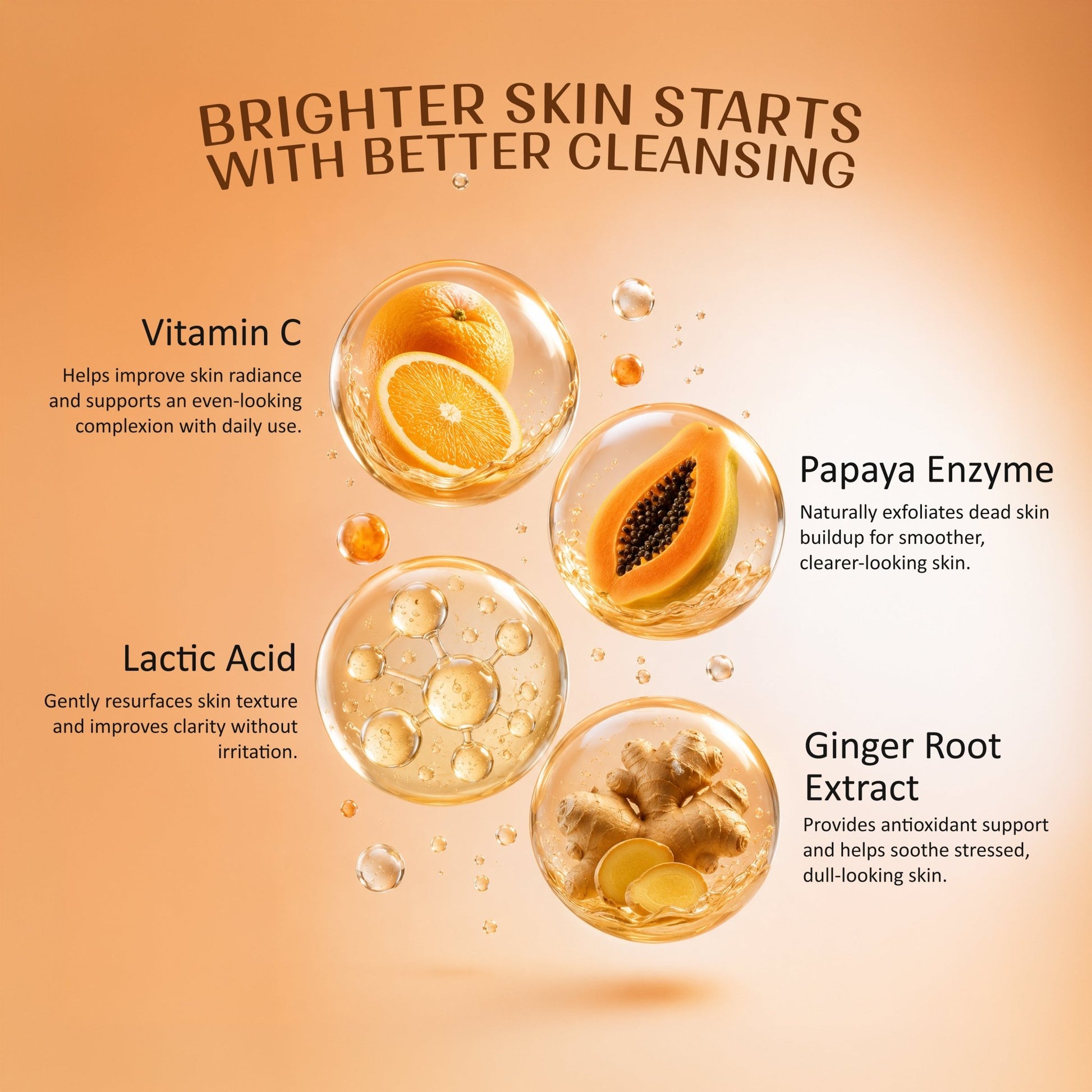 De-Tan & Exfoliating Face Wash | Vitamin C Tan Removal & Brightening Face Cleanser - Velleja