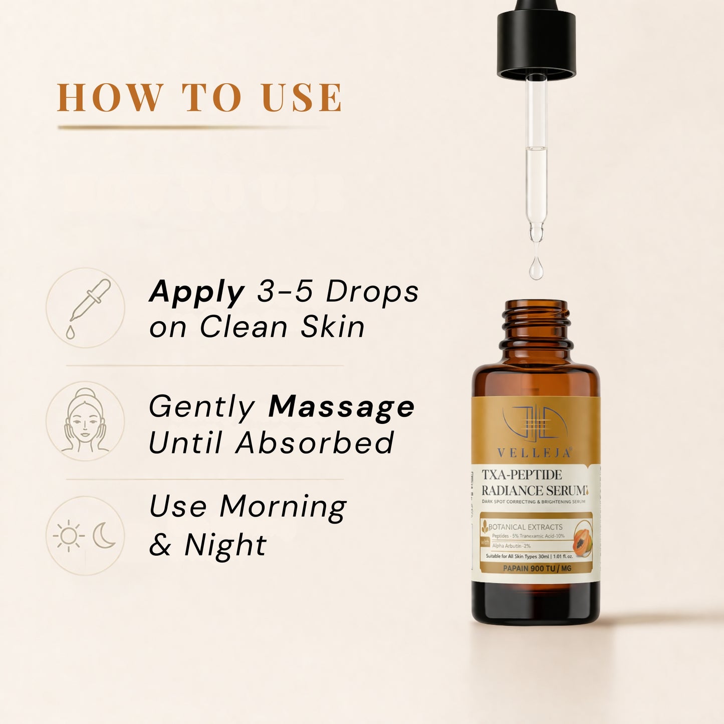 TXA Peptides Face Serum for Dark Spots, Pigmentation, Melasma & Uneven Skin Tone