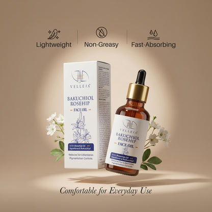 Bakuchiol Rosehip Face Oil with Squalane | Ayurvedic Face Serum for Pigmentation, Tan Removal & Blemishes