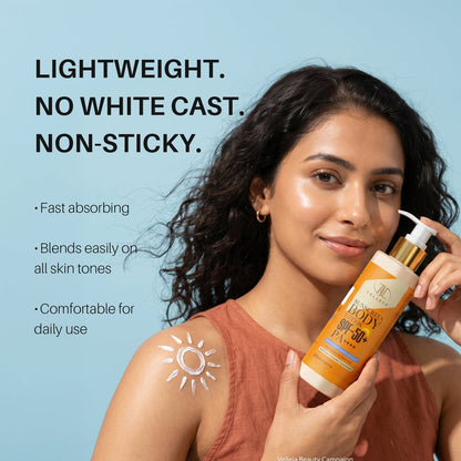 2-in-1 Sunscreen Body Lotion SPF 50 PA++++ with 5% Niacinamide & Ceramides - Velleja
