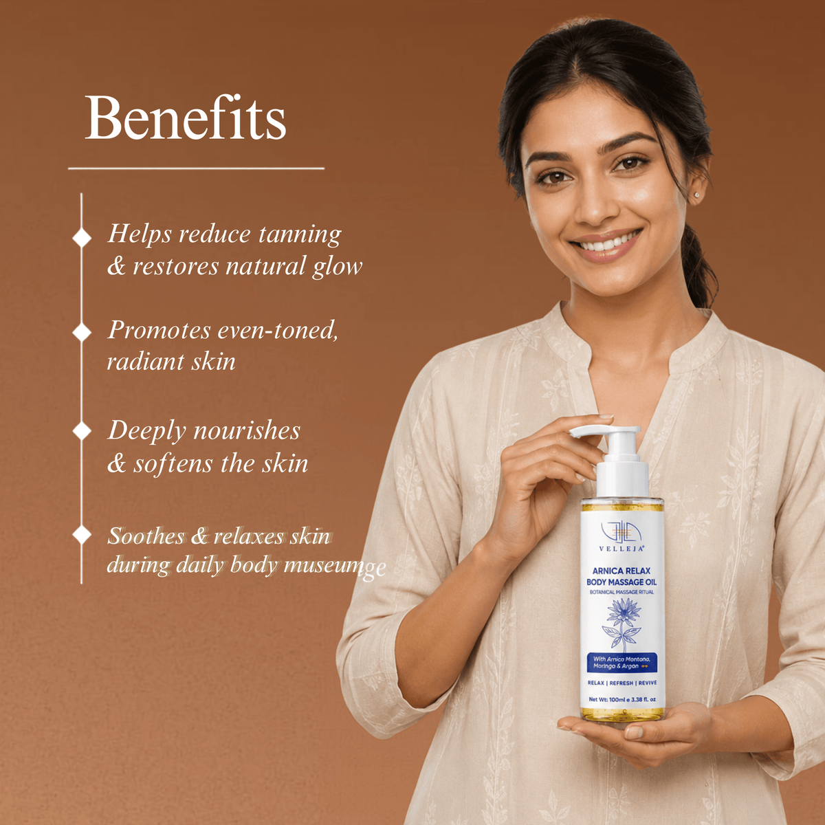 Arnica Body Massage Oil - Velleja