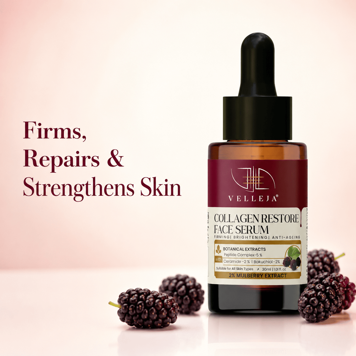 Collagen Restore Serum|Natural Retinol Alternative with Ceramid|Firming & Hydrating for Youthful Glow - Velleja