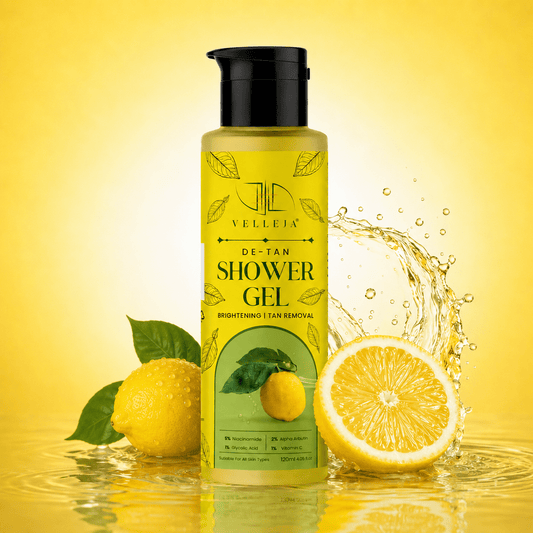 Brightening De-Tan Body Cleanser with Niacinamide, Vitamin C & Alpha Arbutin - Velleja
