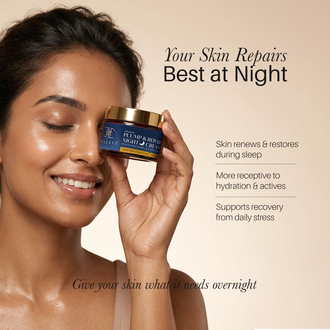 Plump & Repair Anti-Aging Night Cream | Firms, Hydrates & Repairs Overnight - Velleja