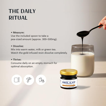 Gold & Saffron Shilajit with Ashwagandha Resin | Natural Support for Energy, Strength & Vitality - Velleja