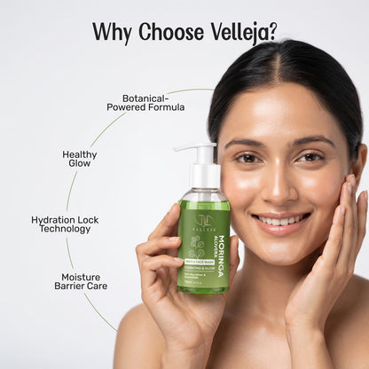 MoringAloe Face Wash | Skin Brightening & Hydrating Ayurvedic Gentle Face Wash - Velleja